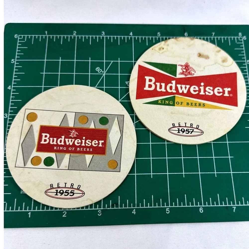 Budweiser Retro 1955 1957 Beer Coasters Lot King‎ of Beers Collectible